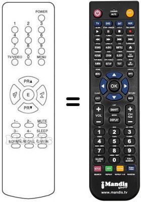 Comandament a distància equivalent Daewoo DTC 2072 Comandament a distància equivalent Daewoo DTC 2072