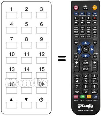 Mando a distancia equivalente Daewoo DCS 2011 R Mando a distancia equivalente Daewoo DCS 2011 R