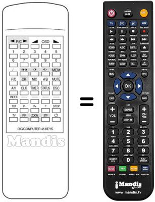 Mando a distancia equivalente SOUND WAVE CTV 9Z85 Mando a distancia equivalente SOUND WAVE CTV 9Z85