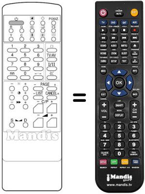 Comandament a distància equivalent Daewoo DMQ 2997 Comandament a distància equivalent Daewoo DMQ 2997