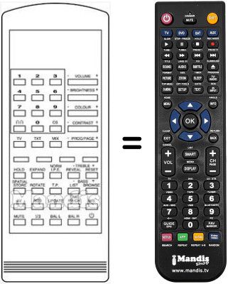 Mando a distancia equivalente RC 70
