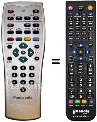 Mando a distancia equivalente Panasonic TU-CT41