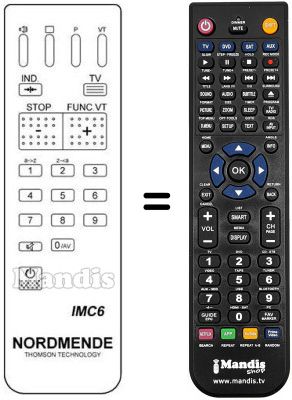 Replacement remote control NordMende GALAXY 36 XP Replacement remote control NordMende GALAXY 36 XP