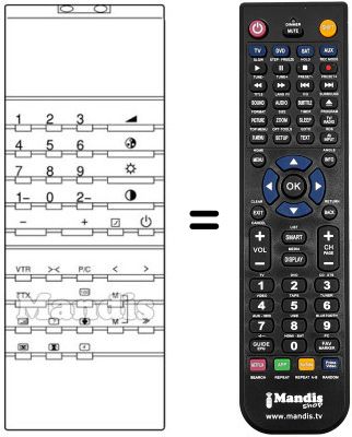 Mando a distancia equivalente INFRARED 30 M