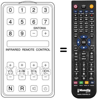 Mando a distancia equivalente INFRARED REMOTE CONTROL