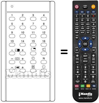 Replacement remote control IR 16 FACH