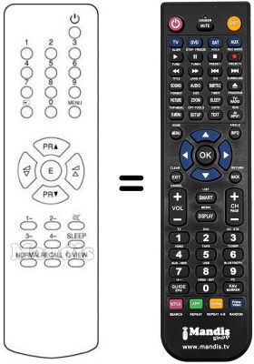 Mando a distancia equivalente Audiosonic KT 8345