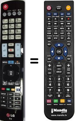 Replacement remote control LG 42 LA 620