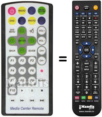 Mando a distancia equivalente MEDIA CENTER REMOTE