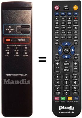 Mando a distancia equivalente Audiosonic MV 2500