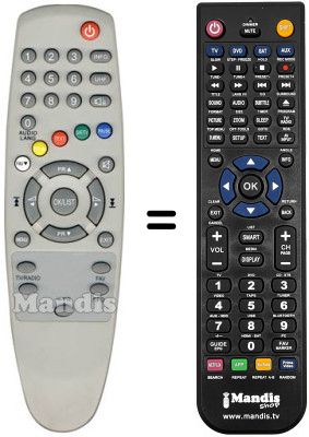 Comandament a distància equivalent Zodiac DZR 1300 DTT