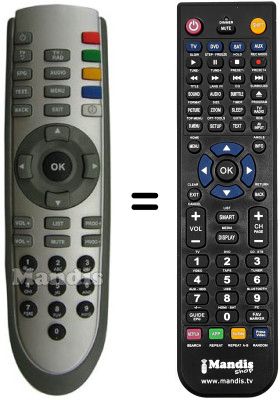 Comandament a distància equivalent Zodiac DZR 1800 DTT