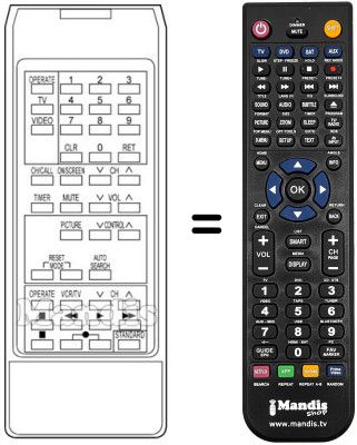 Replacement remote control RC-1067 E Replacement remote control RC-1067 E