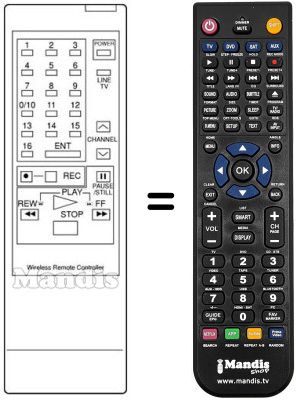 Replacement remote control RC-117