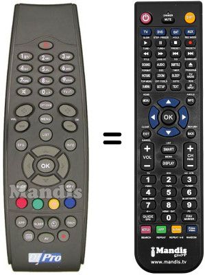 Mando a distancia equivalente Amstrad DV3-MHP