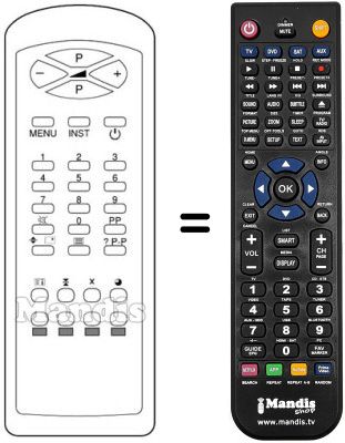 Mando a distancia equivalente Sinudyne JAZZ 14320