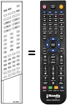 Comandament a distància equivalent RC 3002