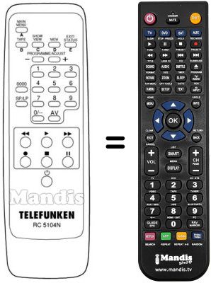 Mando a distancia equivalente RC 5104 N