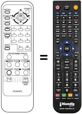 Comandament a distància equivalent RC 6X03 FE