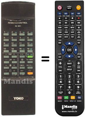 Mando a distancia equivalente RC 901