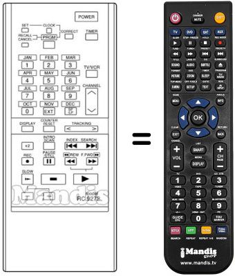 Replacement remote control RC 9272