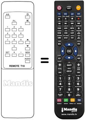 Mando a distancia equivalente REMOTE T10