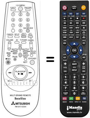 Mando a distancia equivalente RM 641V-63304 Mando a distancia equivalente RM 641V-63304