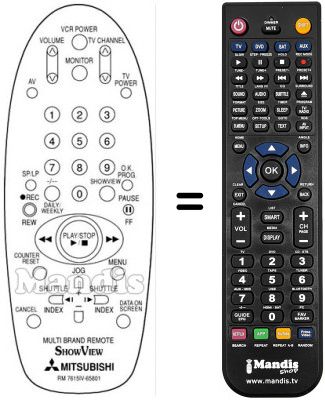 Mando a distancia equivalente RM 76151V-65801 Mando a distancia equivalente RM 76151V-65801