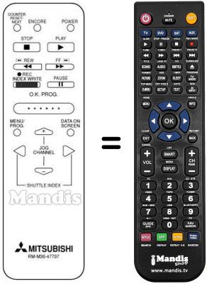 Mando a distancia equivalente RM M36-47707 Mando a distancia equivalente RM M36-47707