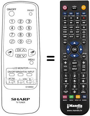 Replacement remote control Sharp TLL-M100