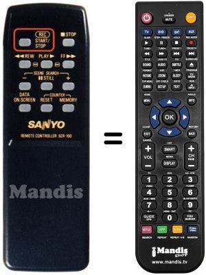 Mando a distancia equivalente Sanyo VMRZ-1P