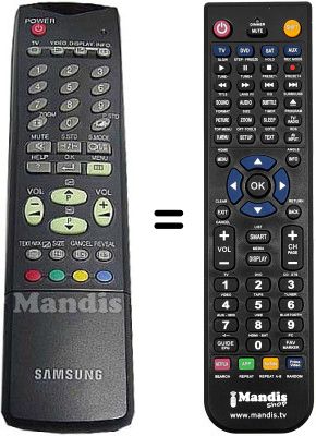 Mando a distancia equivalente Samsung CW 30A90SD Mando a distancia equivalente Samsung CW 30A90SD