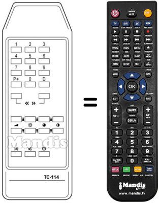 Replacement remote control TC 114