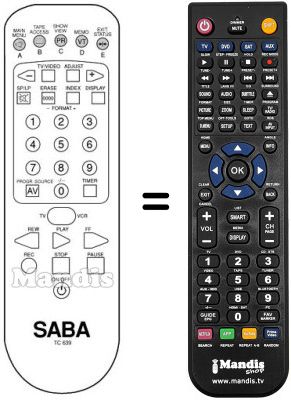 Comandament a distància equivalent TC 639