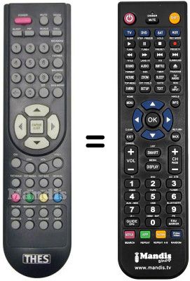 Replacement remote control THES THL TV3788S