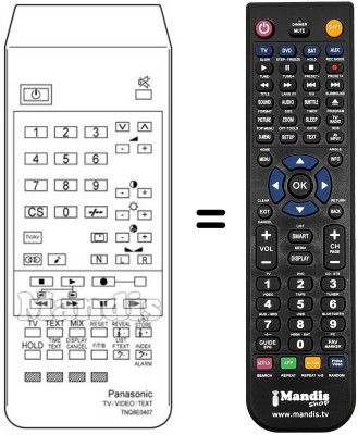 Mando a distancia equivalente TNQ 8E 0407