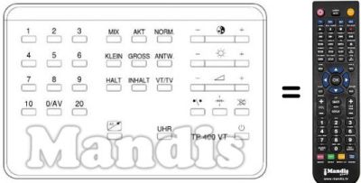 Mando a distancia equivalente TP 400 VT