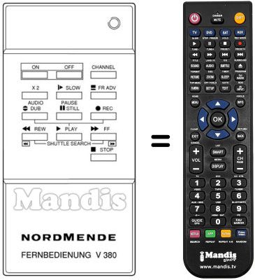 Replacement remote control NordMende V 303 PSN Replacement remote control NordMende V 303 PSN