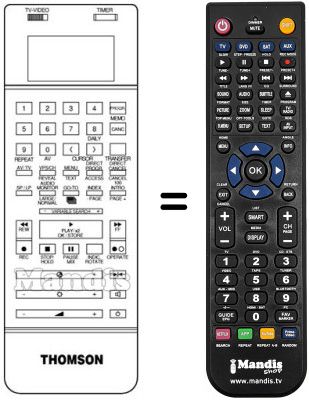 Mando a distancia equivalente Thomson V 630 Mando a distancia equivalente Thomson V 630