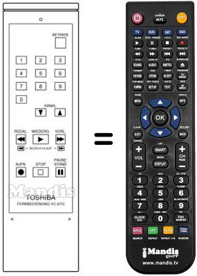 Replacement remote control VC-67 G
