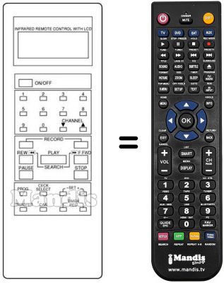 Mando a distancia equivalente Amstrad VCR 4700