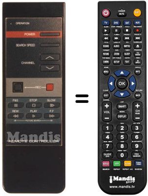 Comandament a distància equivalent Daewoo DVR 3721 D Comandament a distància equivalent Daewoo DVR 3721 D