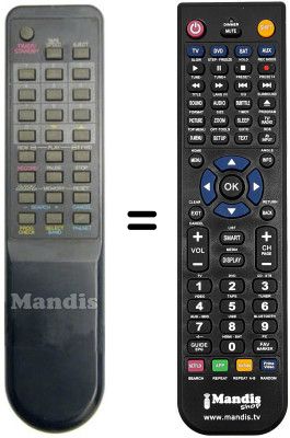 Replacement remote control Fidelity VCR 3200