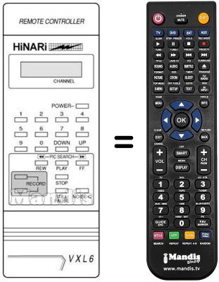 Mando a distancia equivalente VXL 6