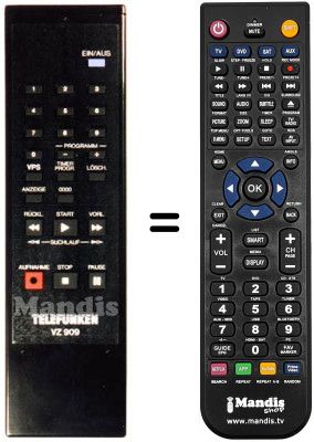 Replacement remote control VZ 909