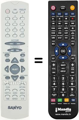 Mando a distancia equivalente Vestel DVD 2300