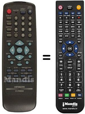 Mando a distancia equivalente Hitachi DV-P 505 E