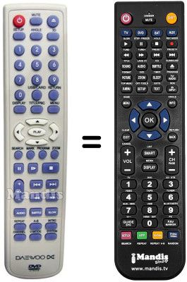 Replacement remote control Daewoo DV 2500 H Replacement remote control Daewoo DV 2500 H