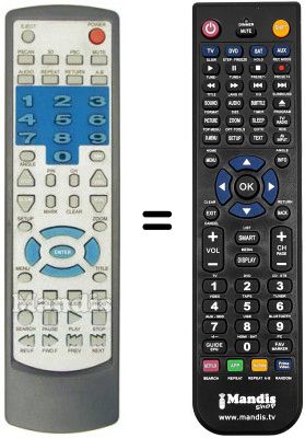Replacement remote control Denver DVD-1700