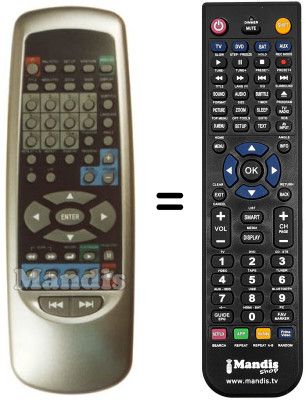 Replacement remote control Irradio DVD 5